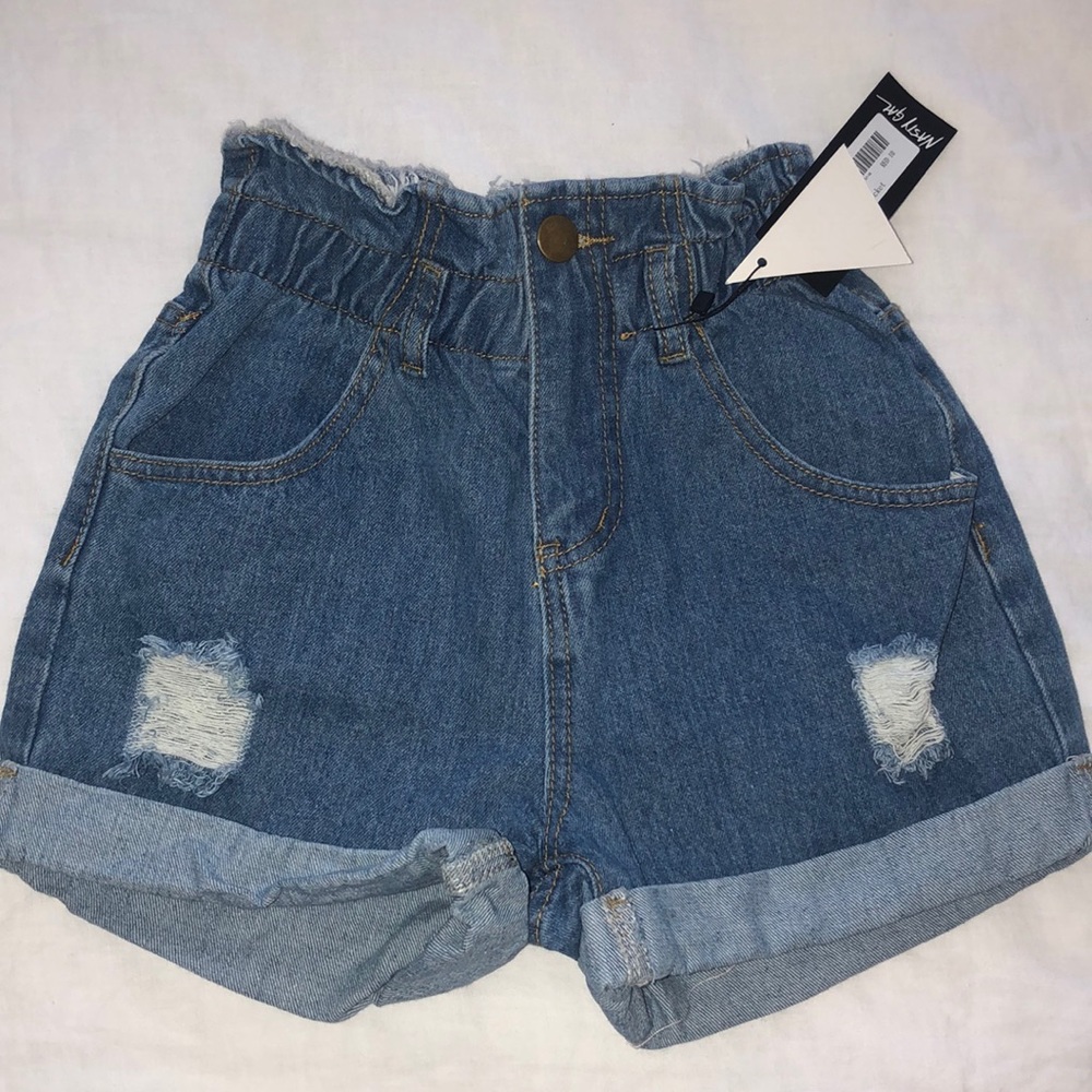 Paper bag Waist Denim Shorts
